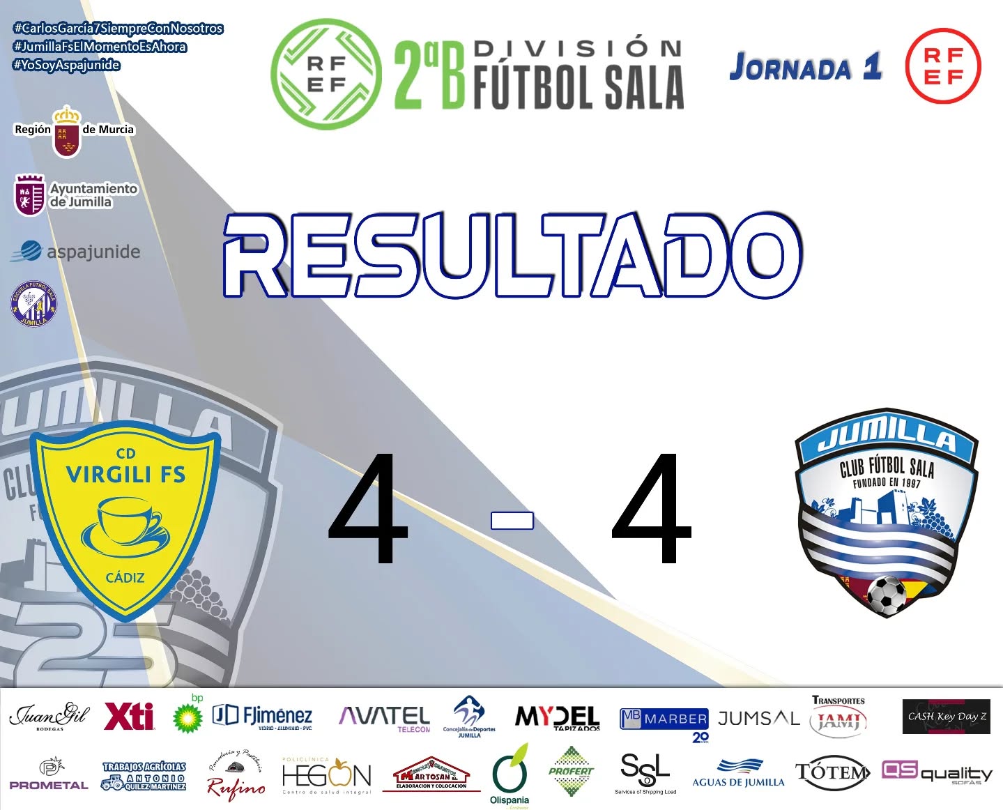 Carácter jumillano en Cádiz: el CFS Jumilla firma un empate épico (4–4) tras remontar un 3–1