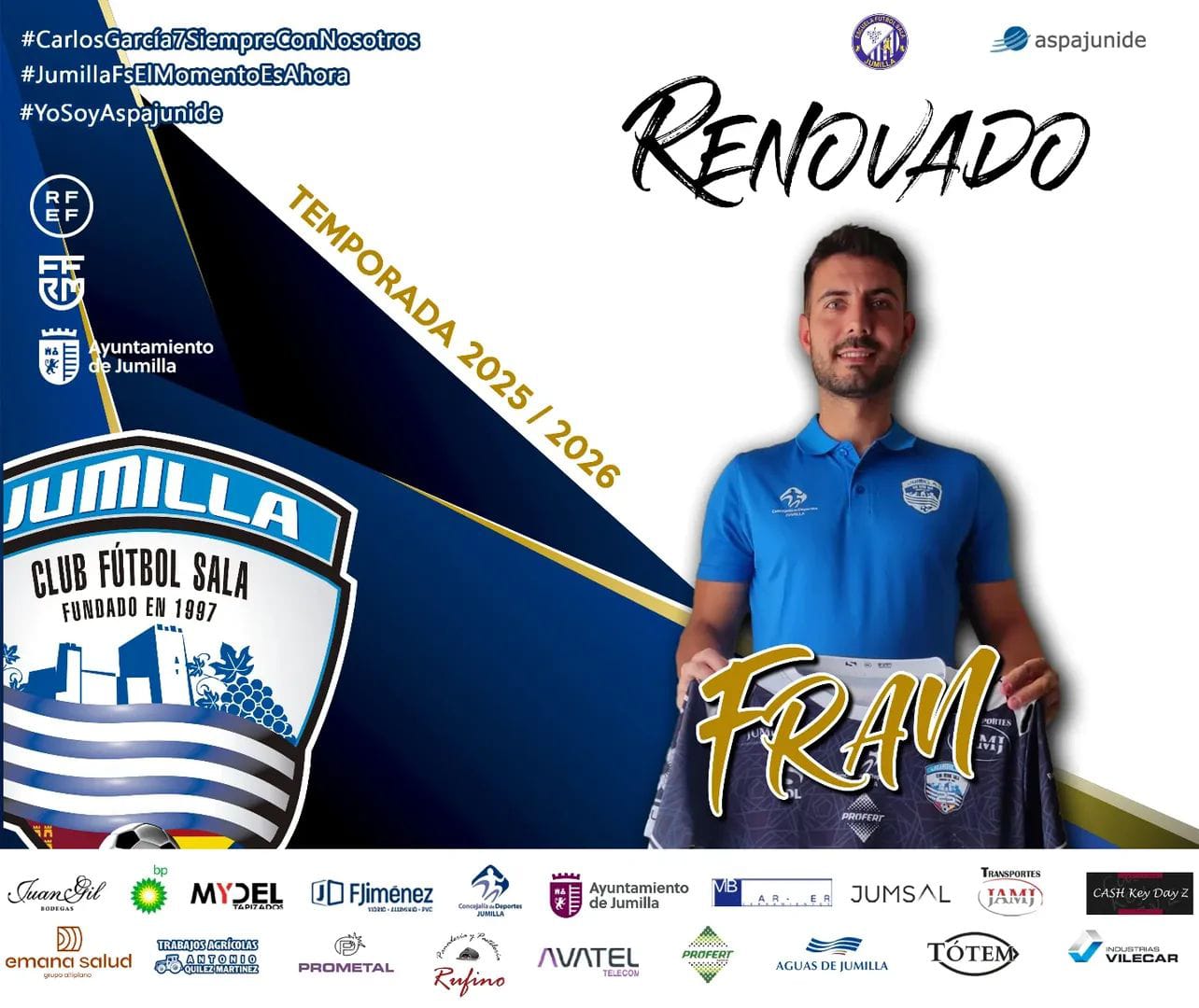 Fran Osorio renueva con el CFS Jumilla y seguirá defendiendo la portería en Segunda B